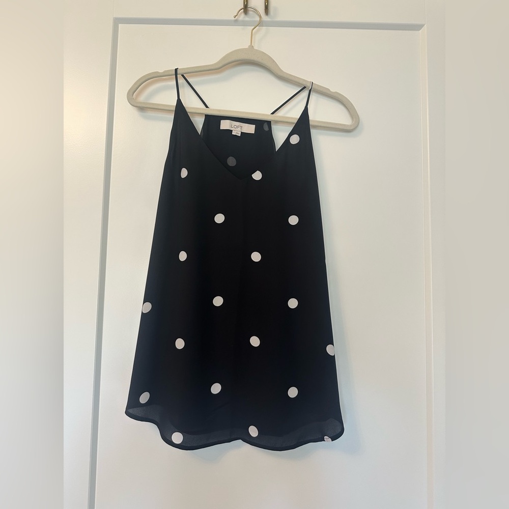 LOFT Black & White Polka Dot Camisole